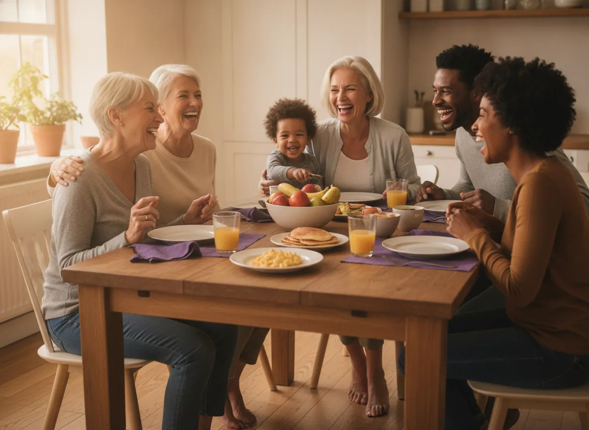 A family sharing a meal